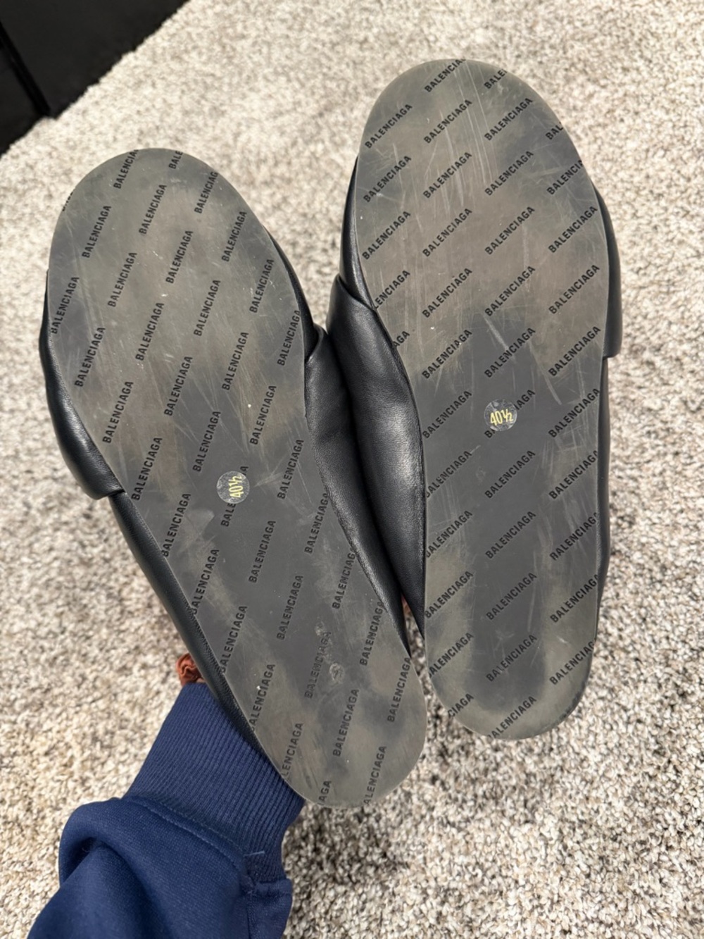 Balenciaga Puffy Slides Sandals Nappa Smooth Black EU 40.5 - Picture 6 of 6